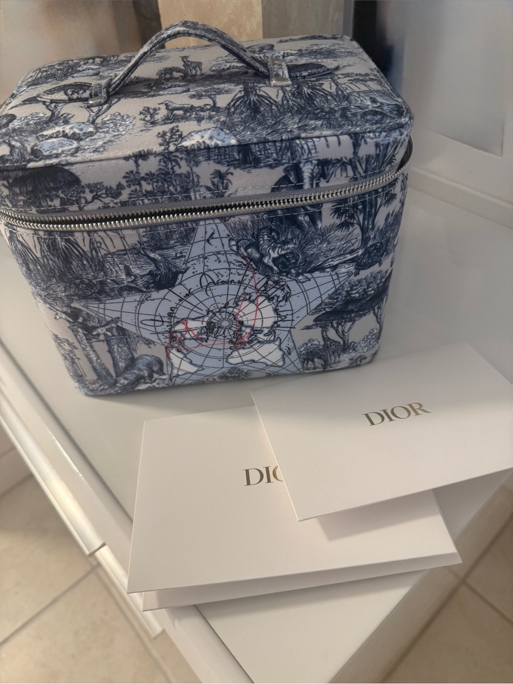 Dior Blue Big Toile Cosmetic Case - Around the World - Picture 2 of 6